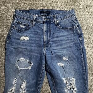 Aeropostale Mom Jeans Size 6 Distressed Ripped Light Wash Denim Women's